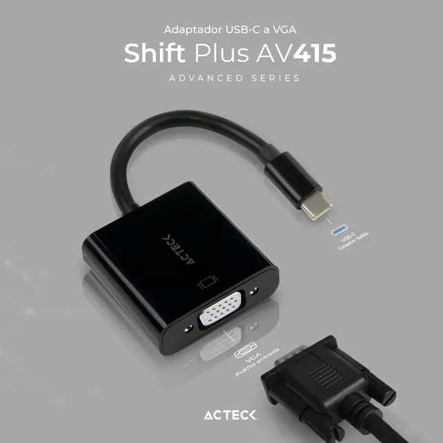 Adaptador USB-C a VGA ACTECK AV415 — vista 2