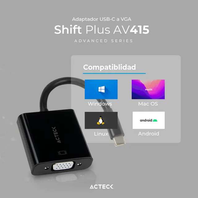 Adaptador USB-C a VGA ACTECK AV415 — vista 4