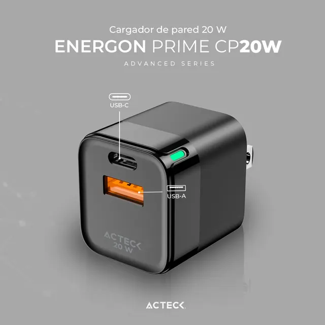 Cargador ACTECK CP20W — vista 2
