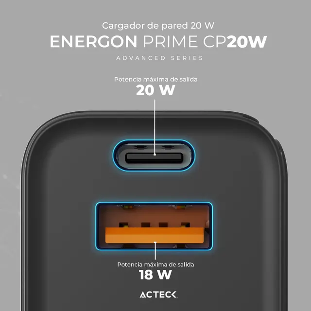 Cargador ACTECK CP20W — vista 3