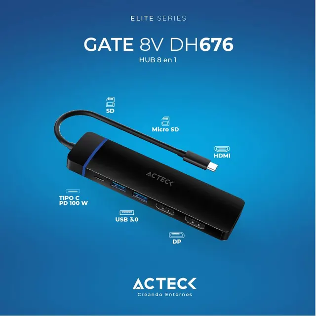 HUB USB ACTECK DH676 — vista 3