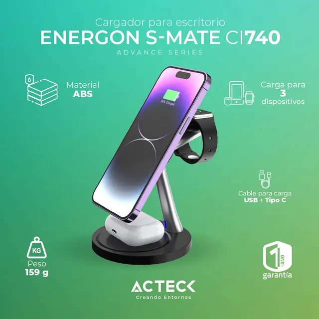 Cargador ACTECK CI7407 — vista 3