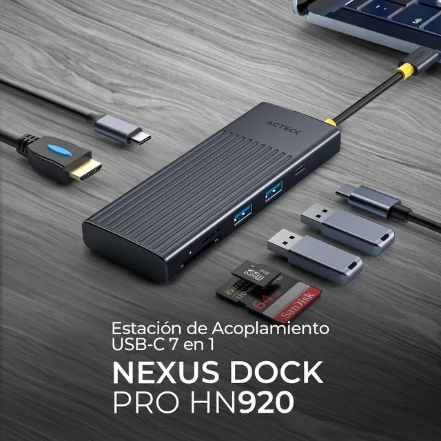 Concentradores Hub ACTECK Nexus Dock PRO HN920 — vista 3