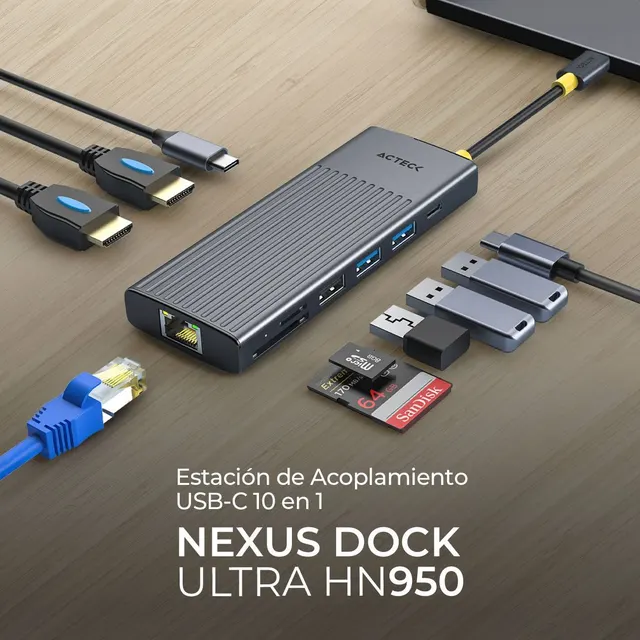 Concentradores Hub ACTECK NEXUS DOCK ULTRA HN950 — vista 3
