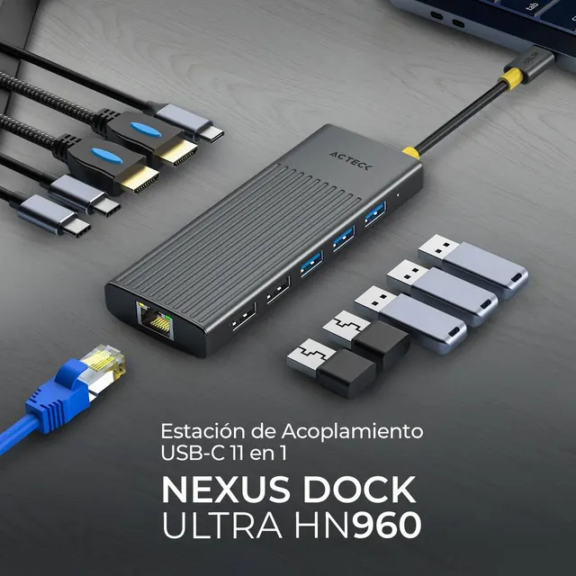 Concentradores Hub ACTECK NEXUS DOCK ULTRA HN960 — vista 3