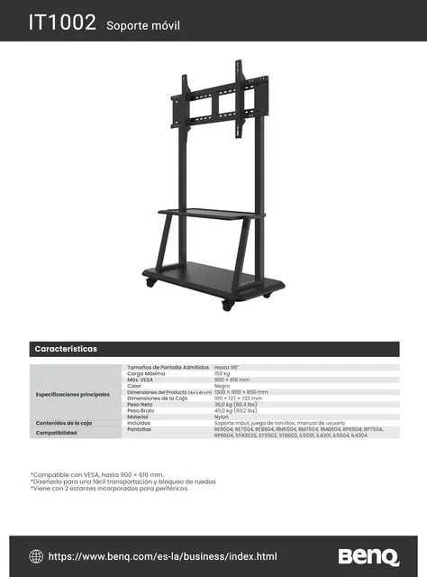 Soporte para TV BENQ IT1002 — vista 2
