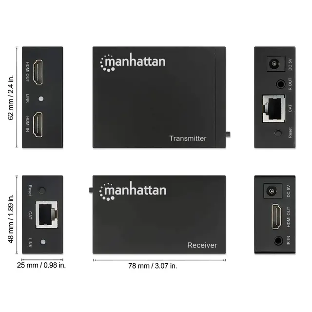 Extensor HDMI MANHATTAN 207461 — vista 4