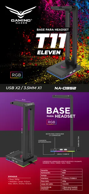 Base para Headset  Naceb Technology NA-0952 — vista 7