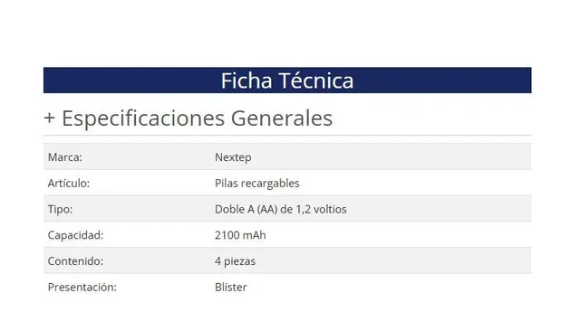 Pila Nextep NE-280CR — vista 2