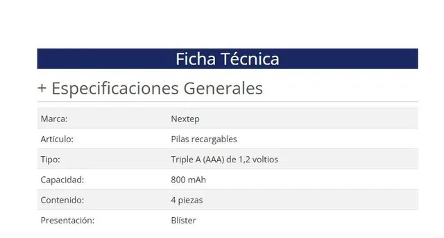 Pila Nextep NE-281CR — vista 2