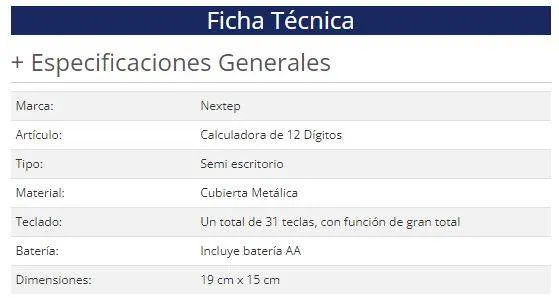 Calculadora Nextep NE-182 — vista 2