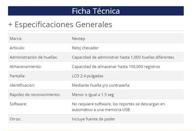 Checador Nextep NE-230 — vista 2