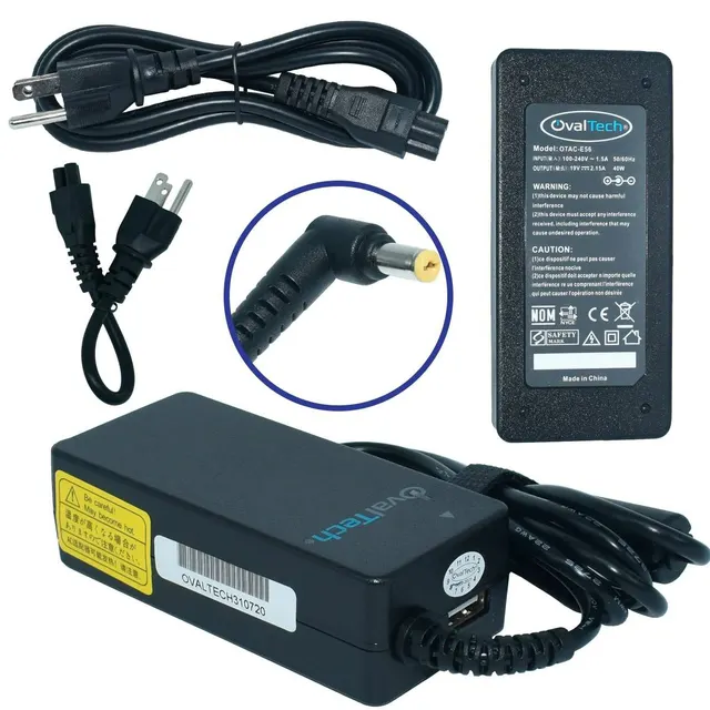 Adaptador para Computadora NETBOOK OVALTECH 19V/2.15AH C/Blister + USB — vista 2