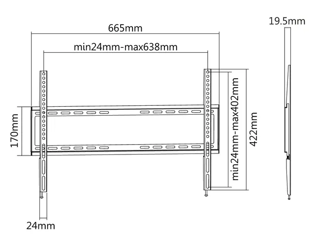 Soporte de Pared FIJO para TV  OVALTECH OVTV-F3270 — vista 5