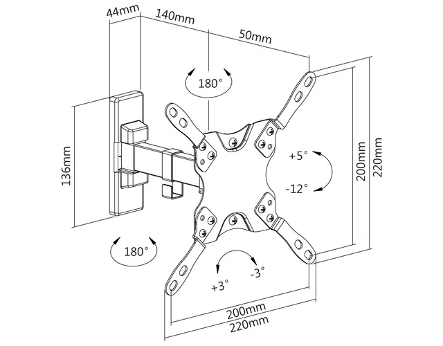 Soporte de Pared Movil para TV OVALTECH de 13 — vista 5