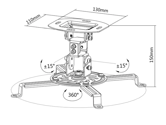 Soporte de Acero para Proyector OVALTECH OVPR-150MM — vista 2