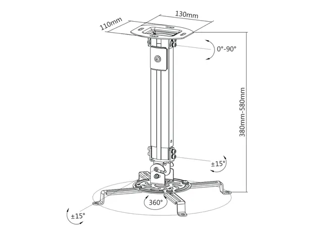 Soporte de Acero para Proyector OVALTECH OVPR-580MM — vista 2