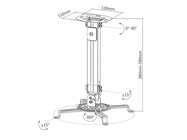 Soporte de Acero para Proyector OVALTECH OVPR-580MM — vista 4