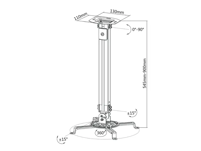 Soporte de Acero para Proyector OVALTECH OVPR-900MM — vista 2