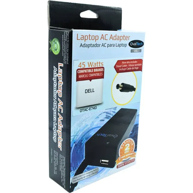Adaptador de corriente para laptop OVALTECH 19.5V/2.31AH para DELL, Dell XPS 13 9343-4143 Notebook Dell XPS 13 L322X Ultrabook, Dell Ultrabook — vista 4
