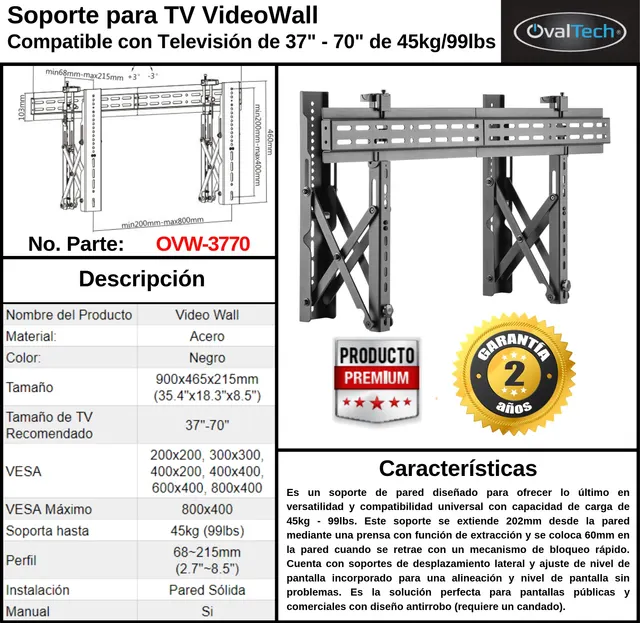 Soporte para Videowall OVALTECH OVW-3770 — vista 6