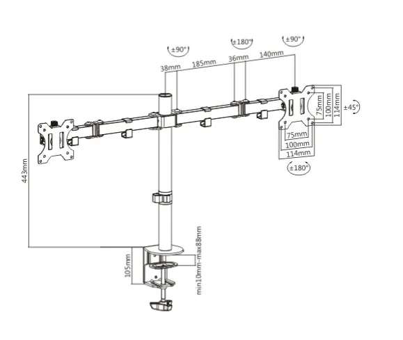 Soporte para Monitor OVALTECH OVM-D1332 — vista 4
