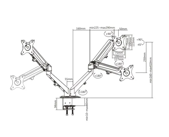 Soporte para Monitor OVALTECH OVM-D1727 — vista 6