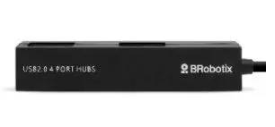 Hub USB V2.0, Compacto, 4 Puertos, Negro  BROBOTIX 497677 — vista 2
