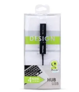 Hub USB V2.0, Compacto, 4 Puertos, Negro  BROBOTIX 497677 — vista 5