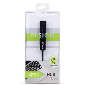 Hub USB V2.0, Compacto, 4 Puertos, Negro  BROBOTIX 497677 — vista 10