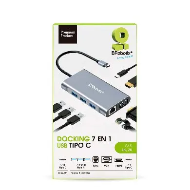 Docking 7 EN 1: USB V3.0 tipo C a USB V3.0 BROBOTIX 6001202 — vista 4
