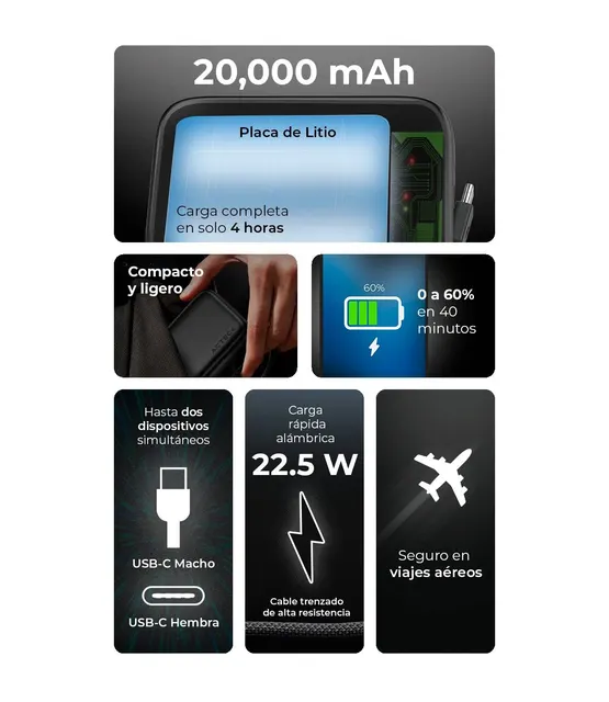 Power banks ACTECK ENERGON GO PLUG MAX PG80 — vista 2