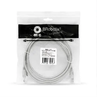 CABLE DE PATCH RED, CAT6 UTP, GRIS, 0.5 M BROBOTIX 308187 — vista 2