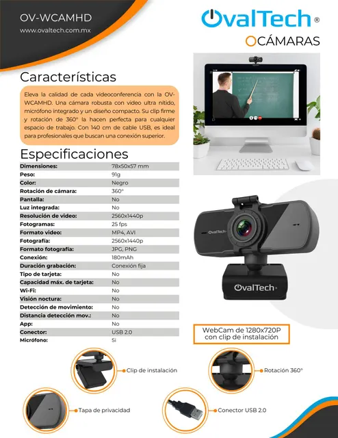 Webcam OVALTECH OV-WCAMHD — vista 3