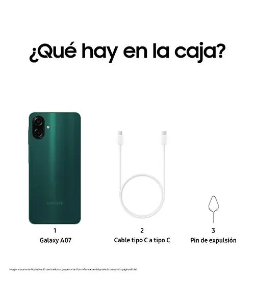Celular SAMSUNG SAMSUNG GALAXY A07 4GB 128GB VERDE — vista 2