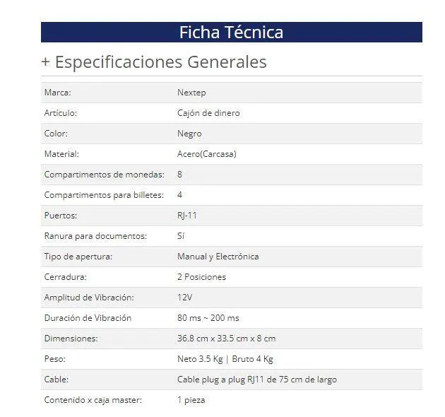 Cajón de Dinero Nextep Ne-514 — vista 3