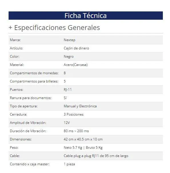 Cajón de Dinero Nextep NE-515 — vista 3