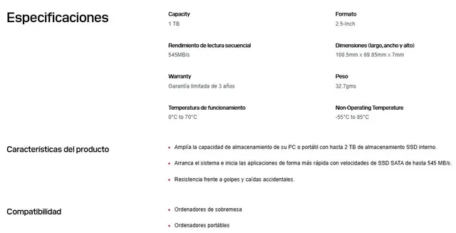 SSD SANDISK WDS100T5G0A — vista 3