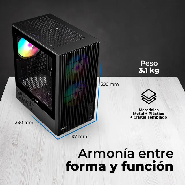 Gabinetes Gaming ACTECK ZYRON GC606 — vista 3