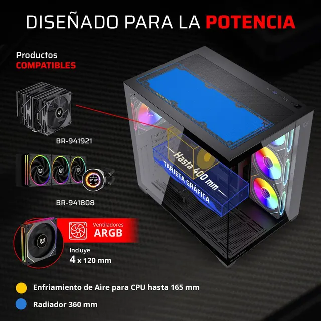 Gabinetes Gaming Balam Rush TANK CORE ULTRA GM925 — vista 3