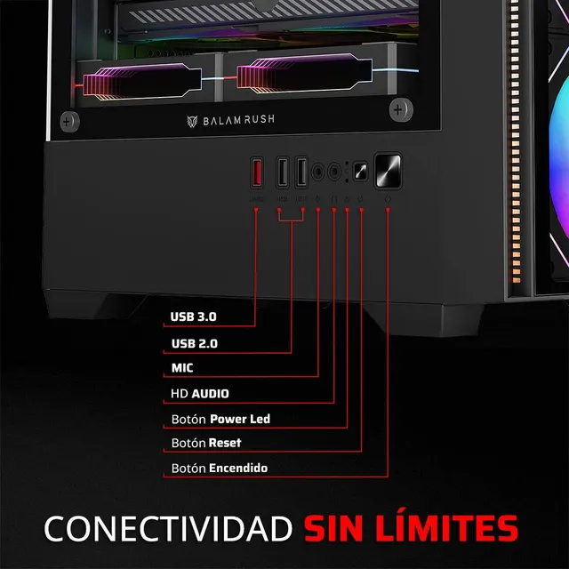 Gabinetes Gaming Balam Rush NITROX EDGE PRO CRYSTAL 4900C — vista 4