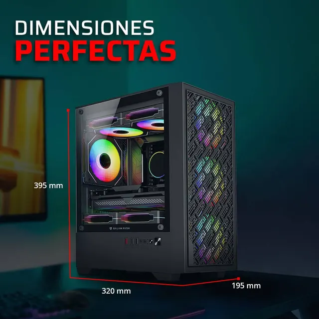 Gabinetes Gaming Balam Rush NITROX EDGE AIRCOOL 4700A — vista 3