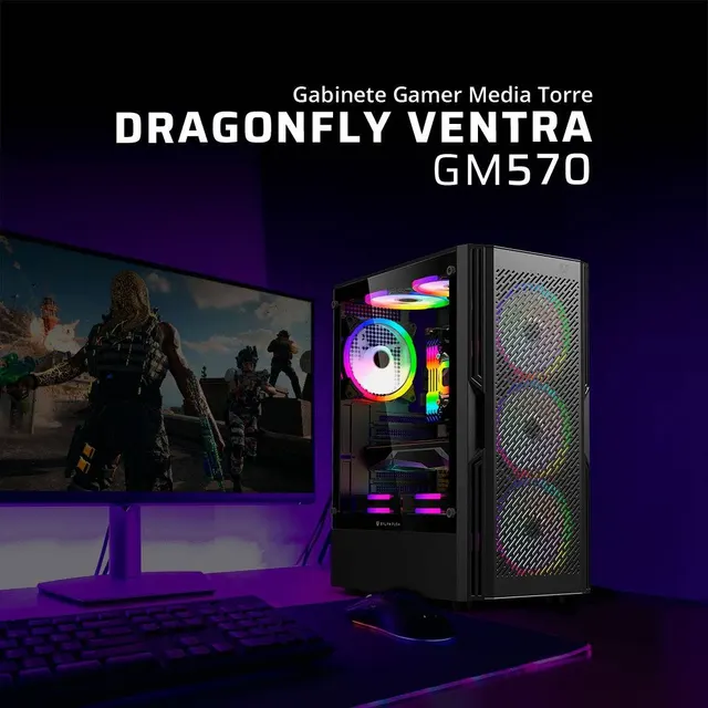 Gabinetes Gaming Balam Rush DRAGONFLY VENTRA GM570 — vista 4