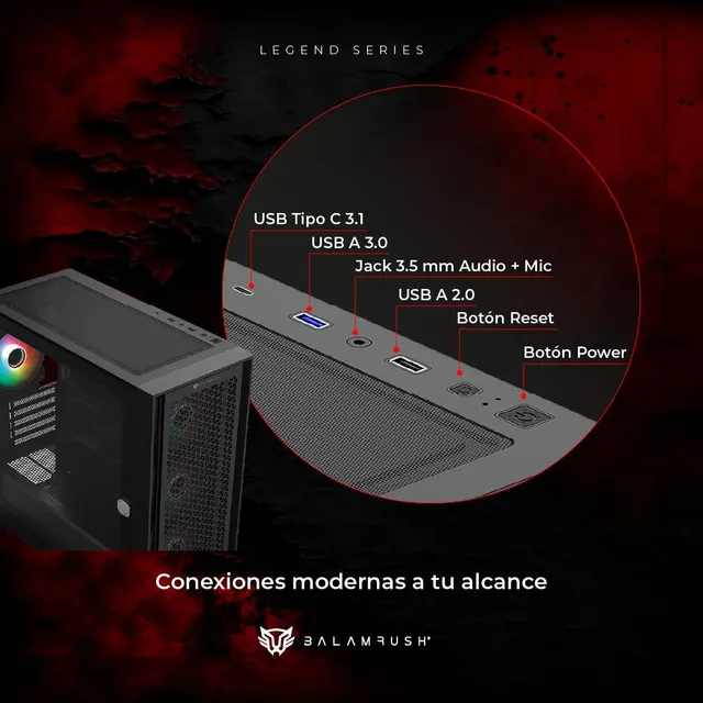 Gabinete Gamer Balam Rush Carbono Twin Mate — vista 4