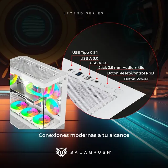 Gabinete Gaming Balam Rush Tank Super — vista 4