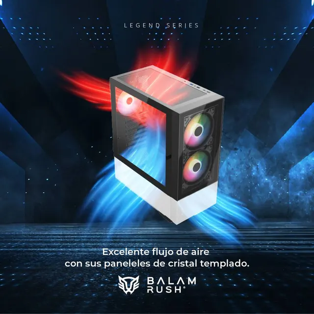 Gabinetes Gaming Balam Rush Nitrox Crystal  5500CBW Legend Series — vista 4