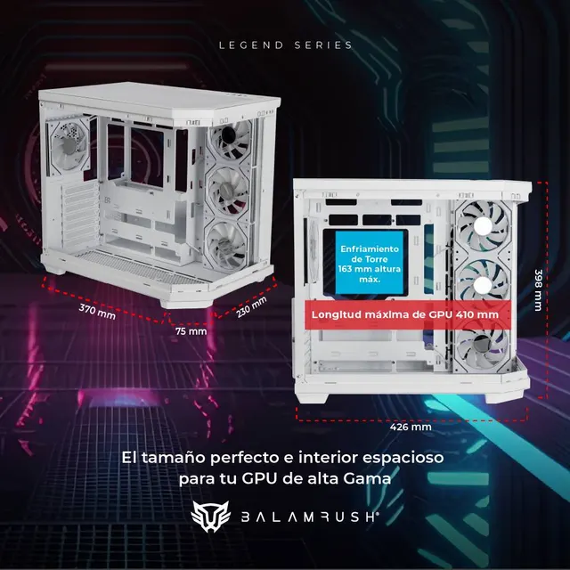 Gabinetes Gaming Balam Rush Tank Master 9600TB Legend Series — vista 4