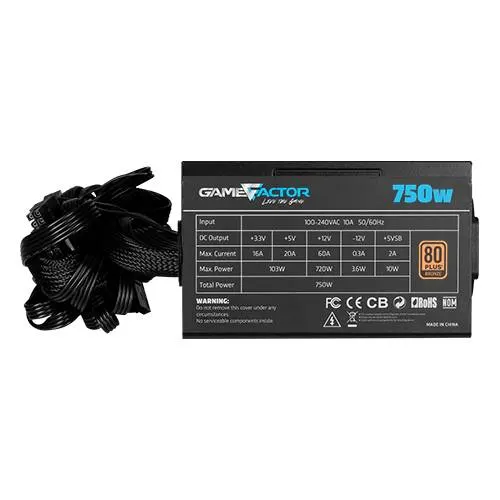 Fuentes de Poder Gaming GAME FACTOR PSG750 — vista 4