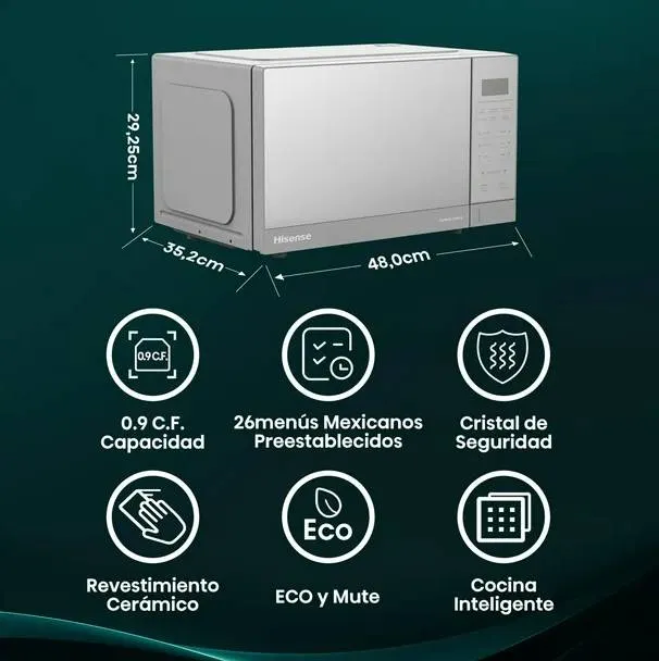 Microondas Hisense HMMS2509SP — vista 3