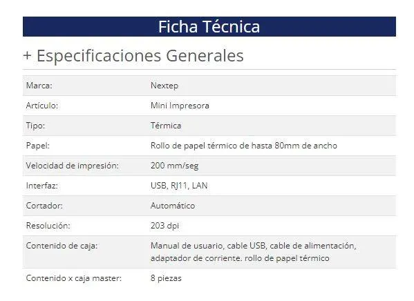 Mini Impresora POS Nextep NE-511 — vista 3